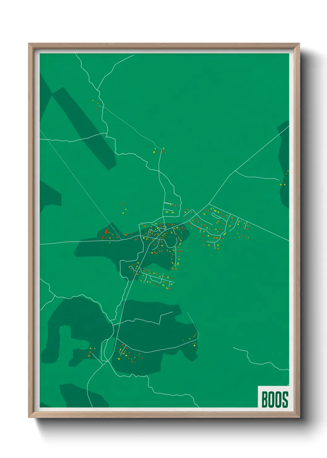 Une affiche de carte sur Boos