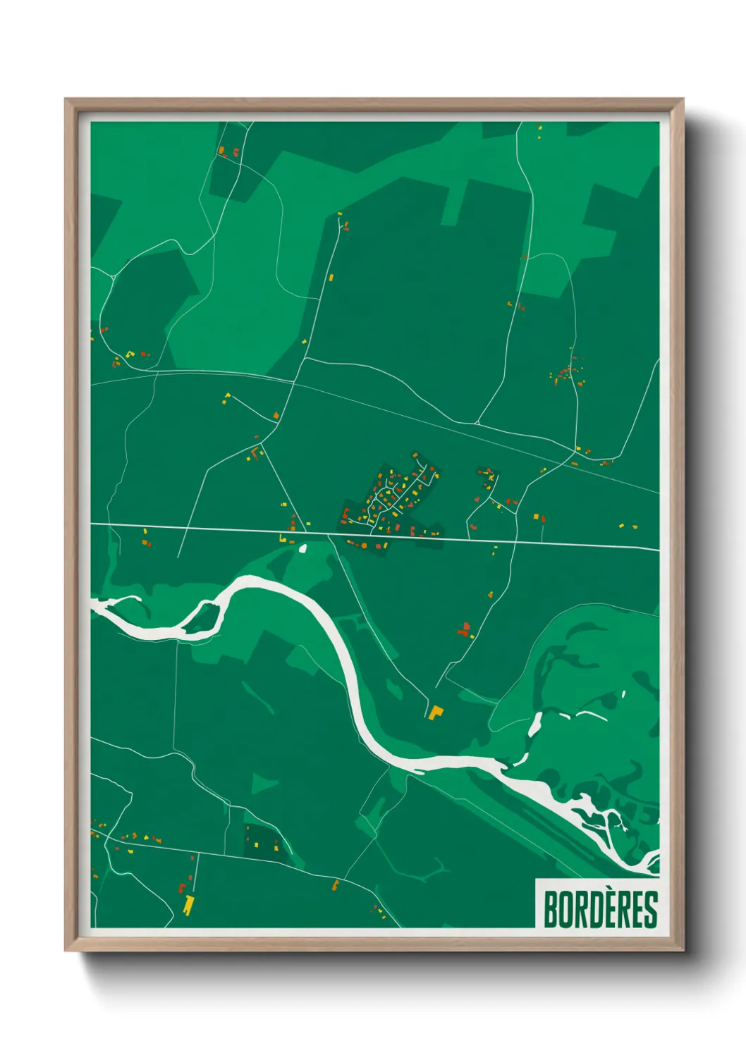 Une affiche de carte sur Bordères