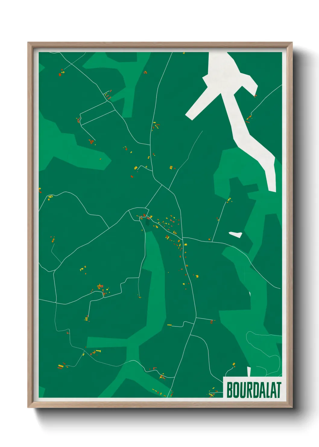 Une affiche de carte sur Bourdalat