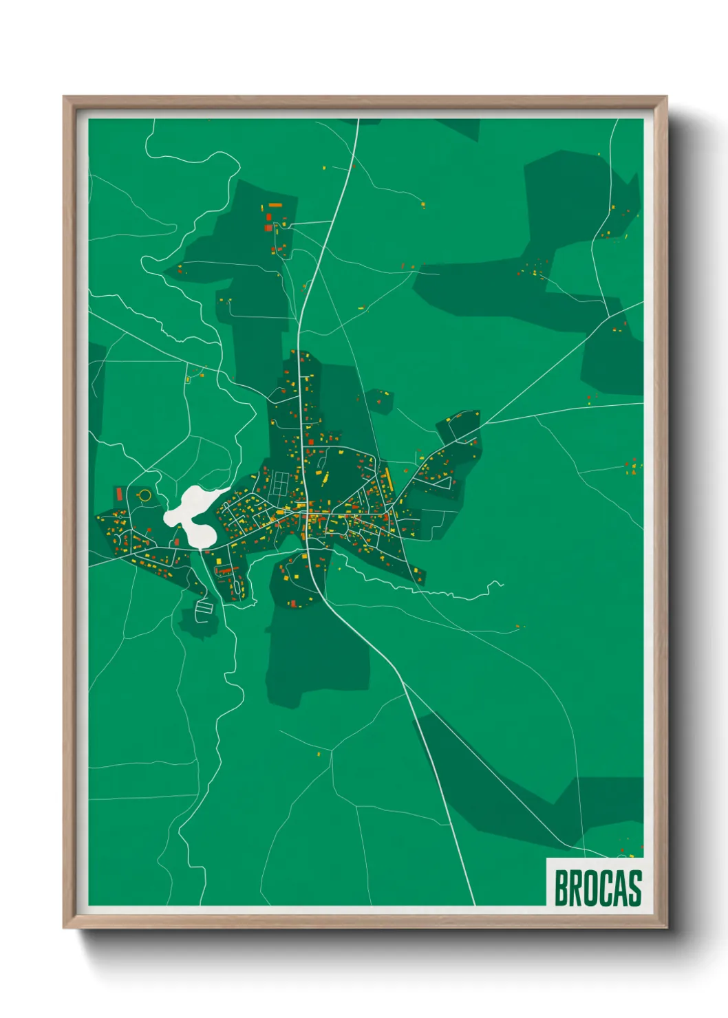 Une affiche de carte sur Brocas