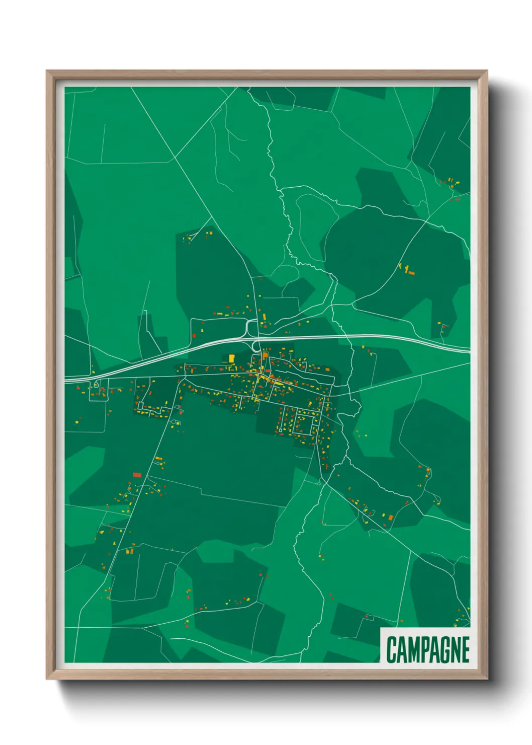 Une affiche de carte sur Campagne