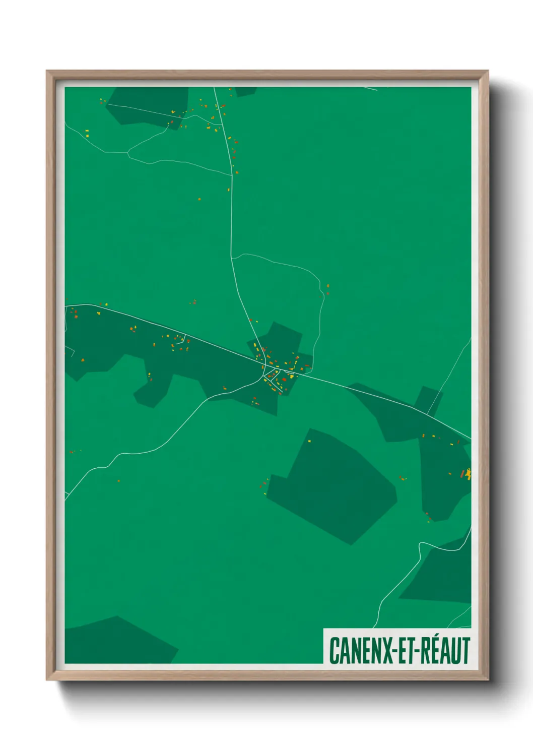 Une affiche de carte sur Canenx-et-Réaut