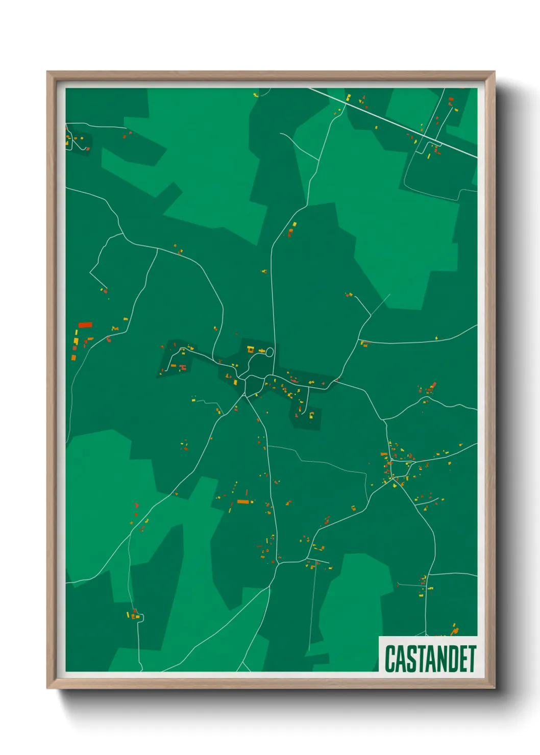 Une affiche de carte sur Castandet