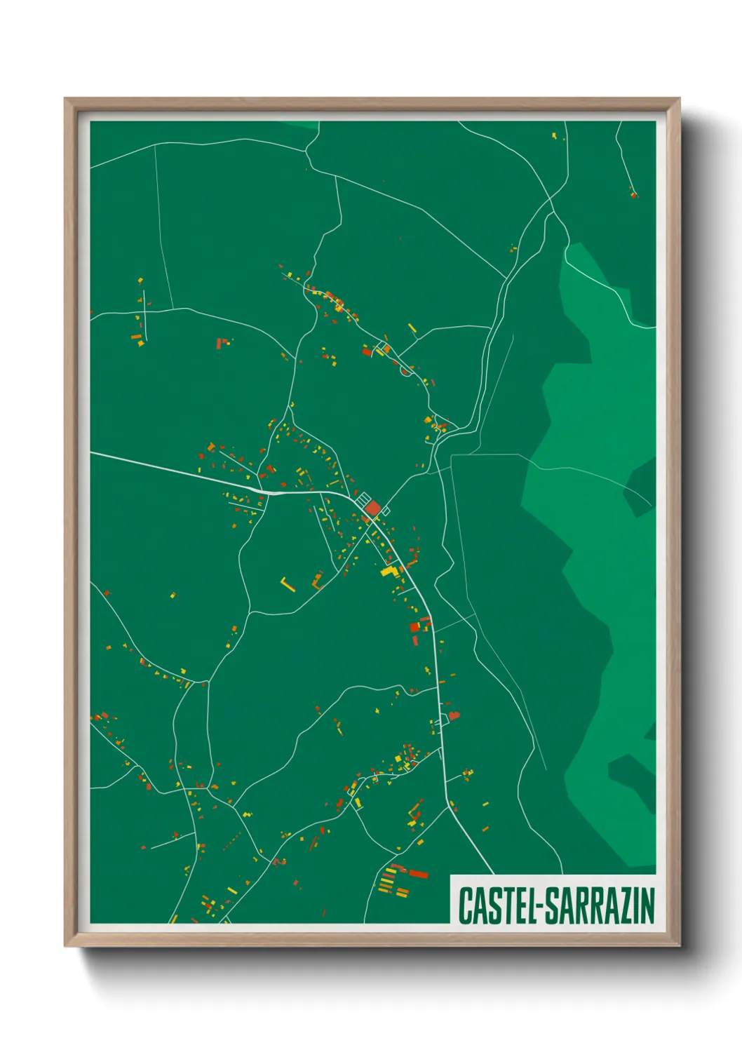 Une affiche de carte sur Castel-Sarrazin