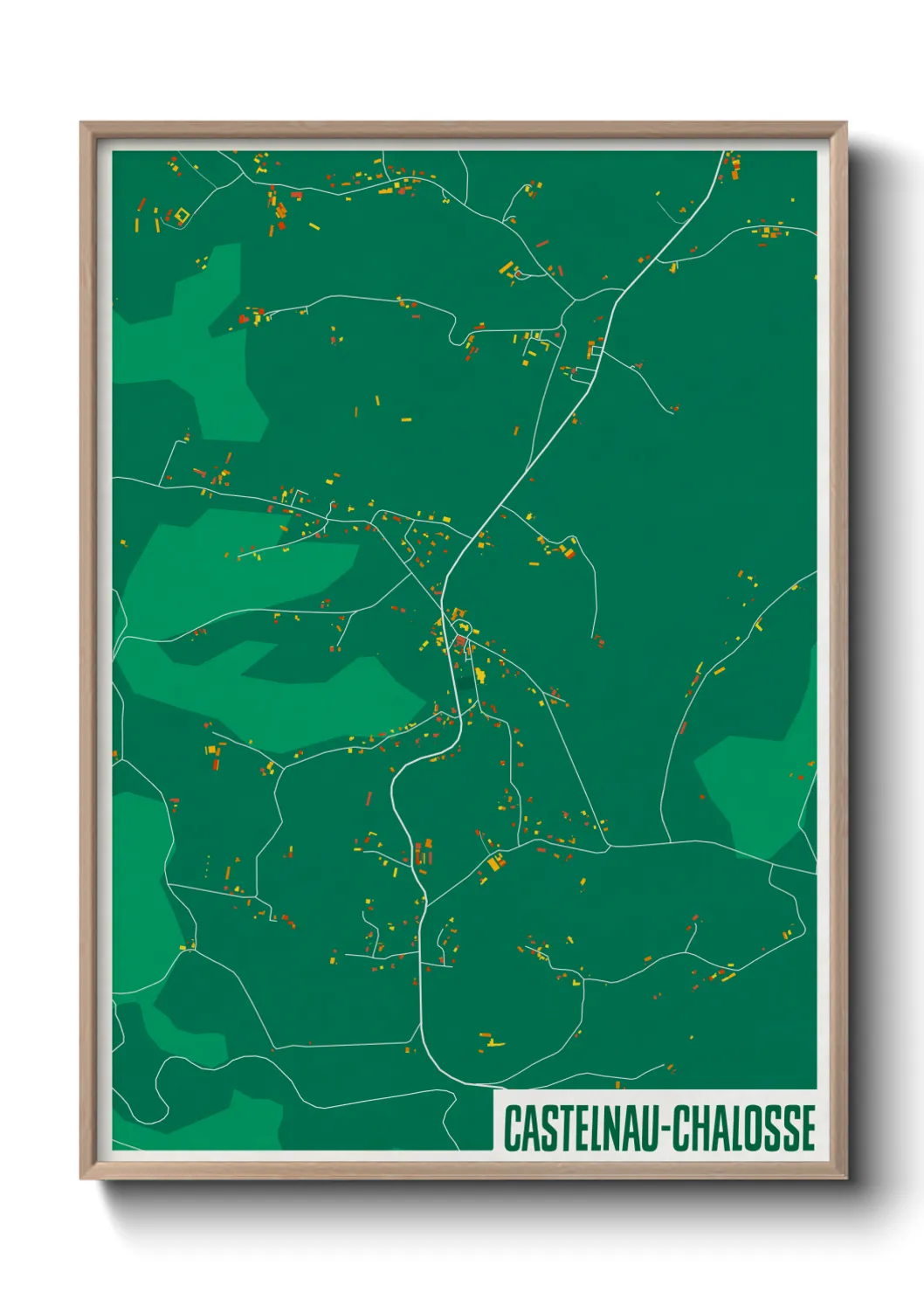 Une affiche de carte sur Castelnau-Chalosse