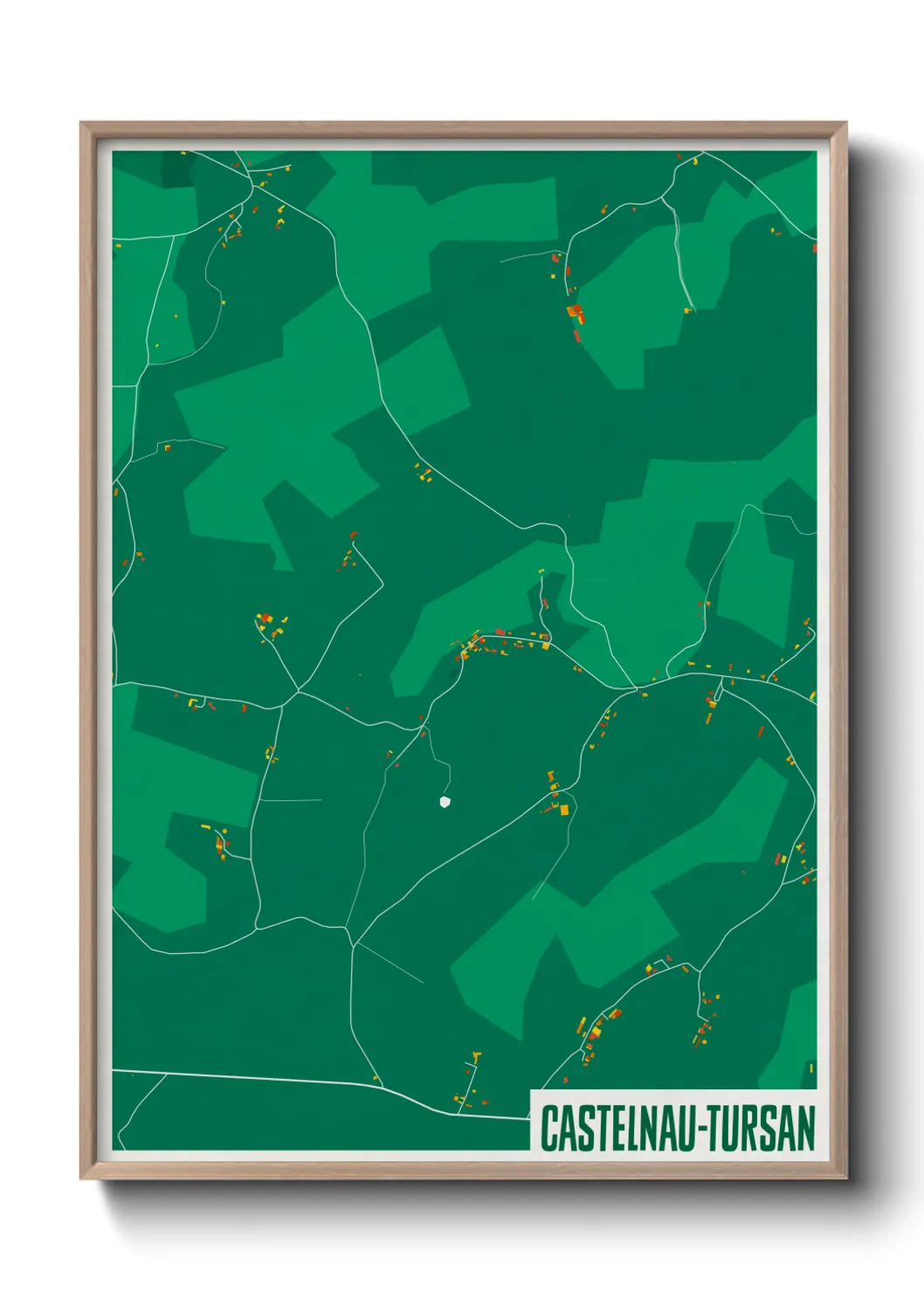 Une affiche de carte sur Castelnau-Tursan