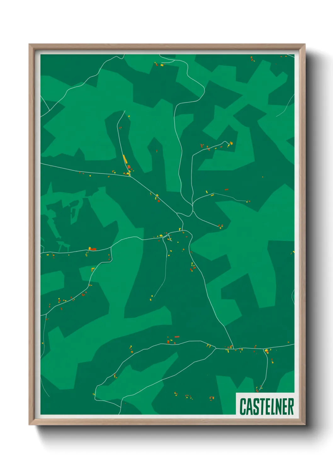 Une affiche de carte sur Castelner