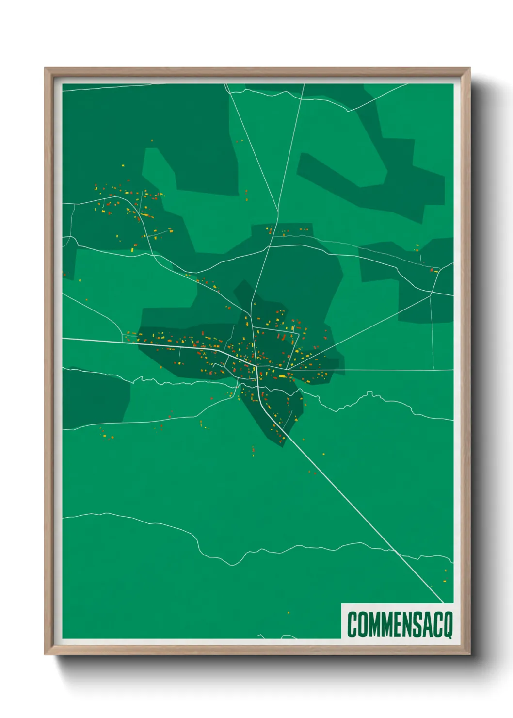 Une affiche de carte sur Commensacq