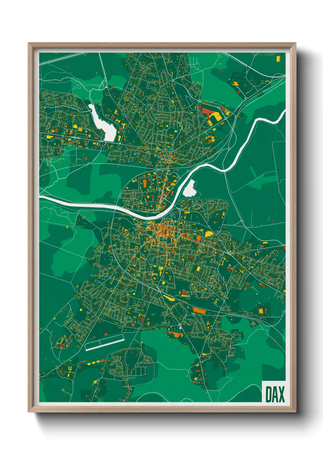 Une affiche de carte sur Dax