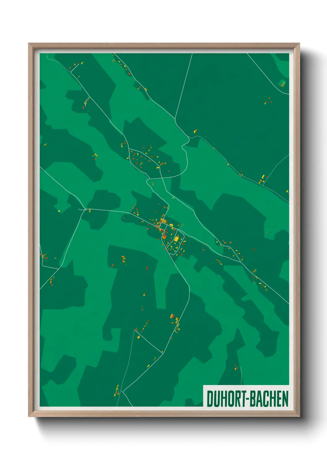 Une affiche de carte sur Duhort-Bachen