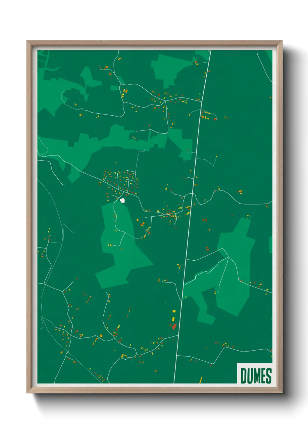 Une affiche de carte sur Dumes