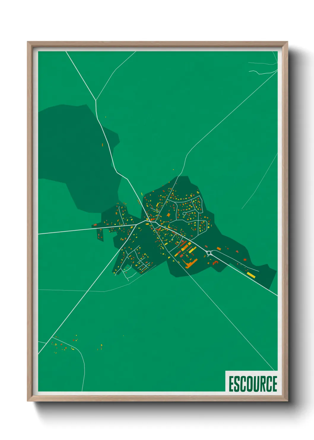 Une affiche de carte sur Escource