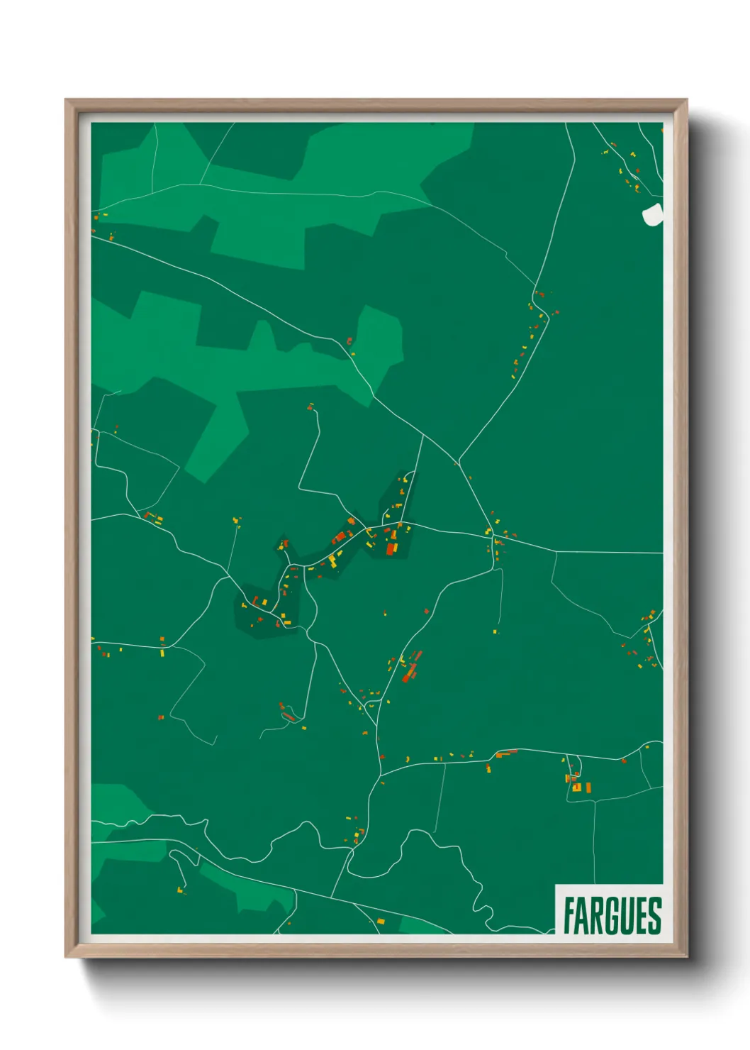 Une affiche de carte sur Fargues