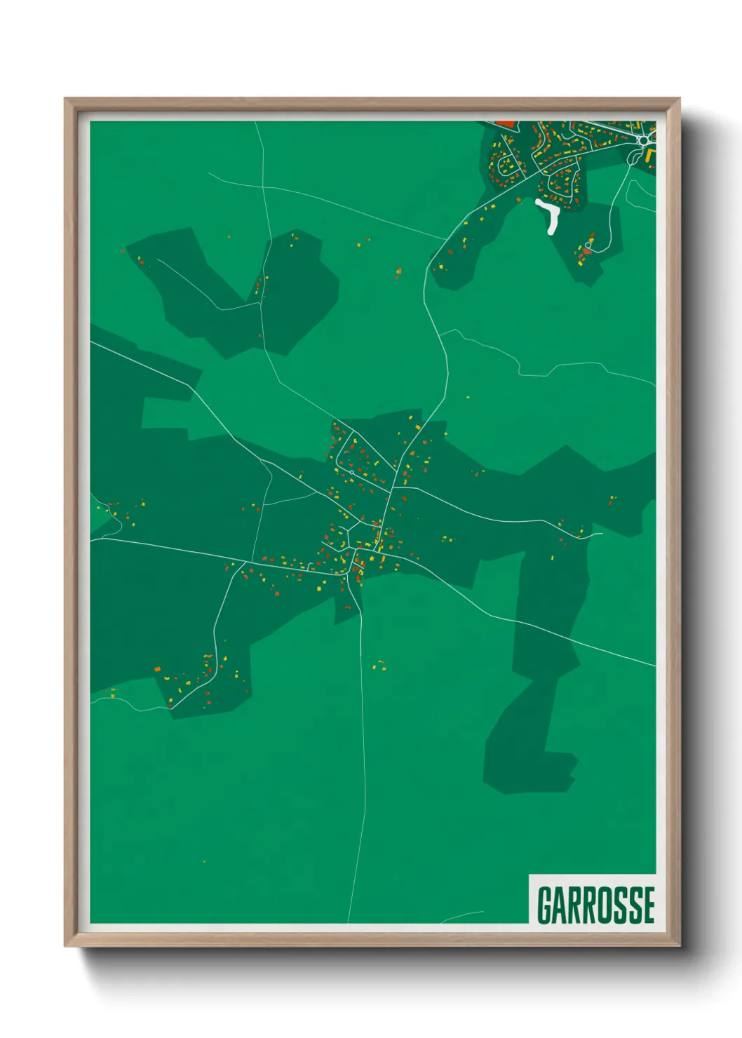 Une affiche de carte sur Garrosse