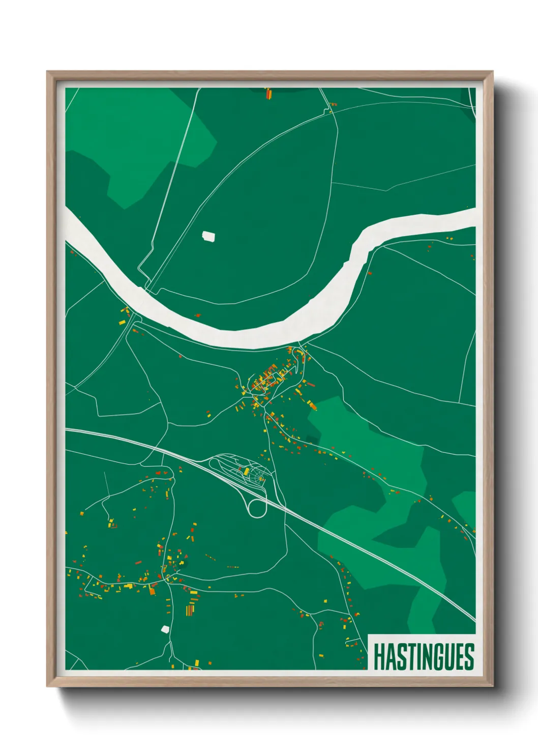 Une affiche de carte sur Hastingues