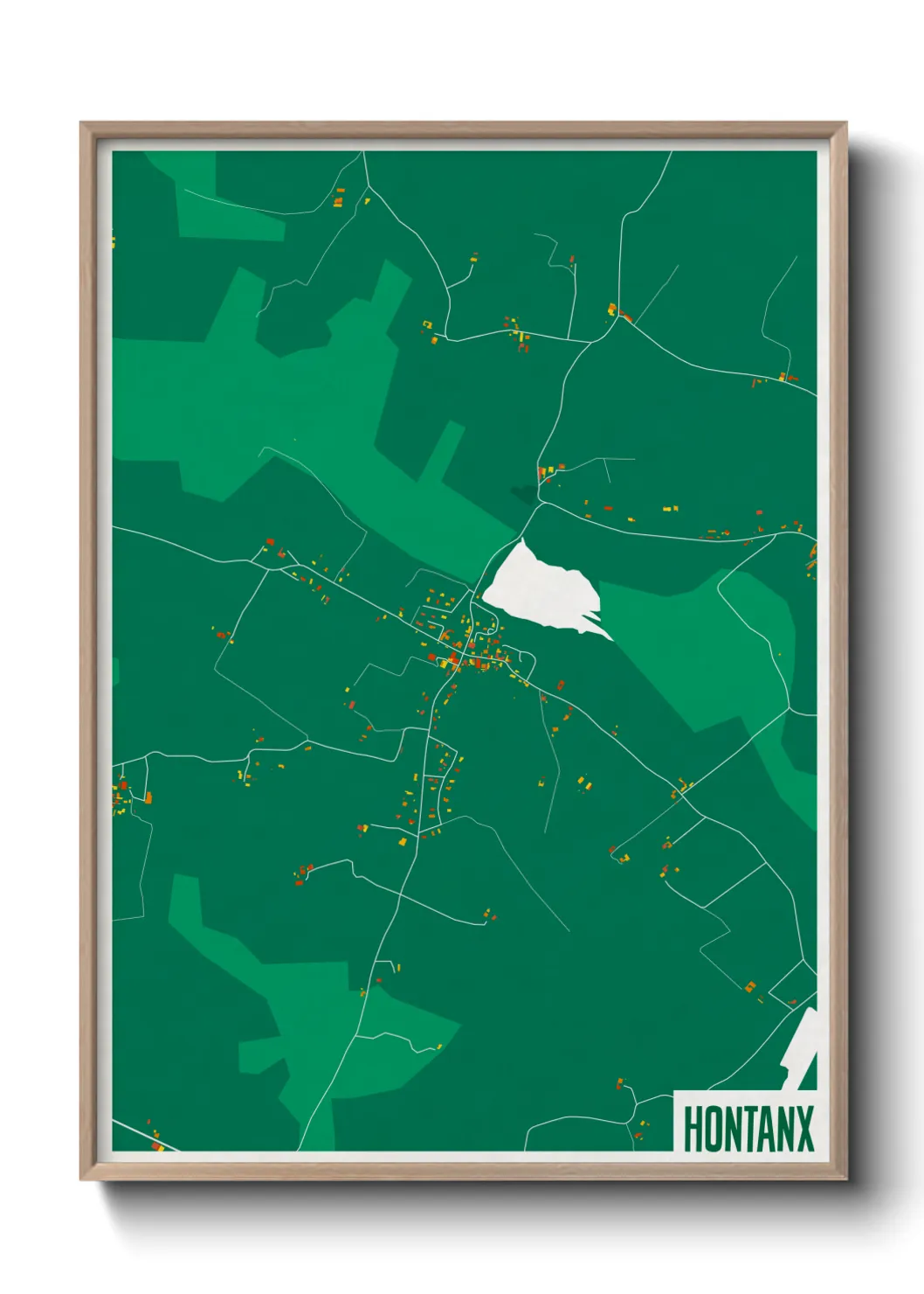 Une affiche de carte sur Hontanx
