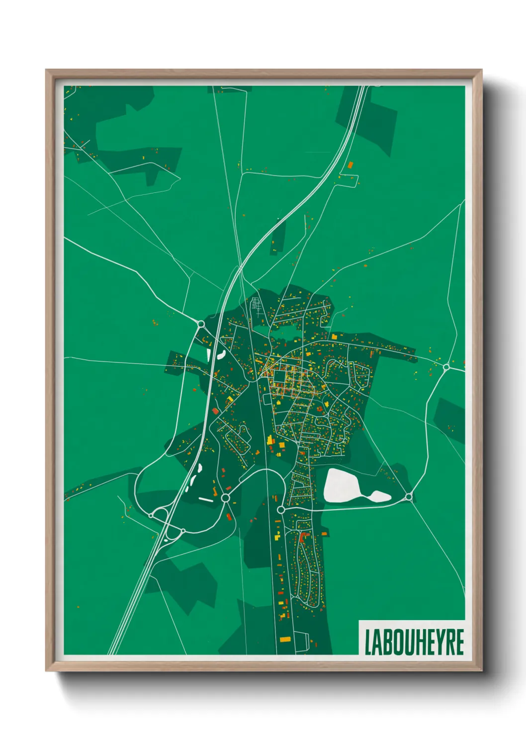 Une affiche de carte sur Labouheyre