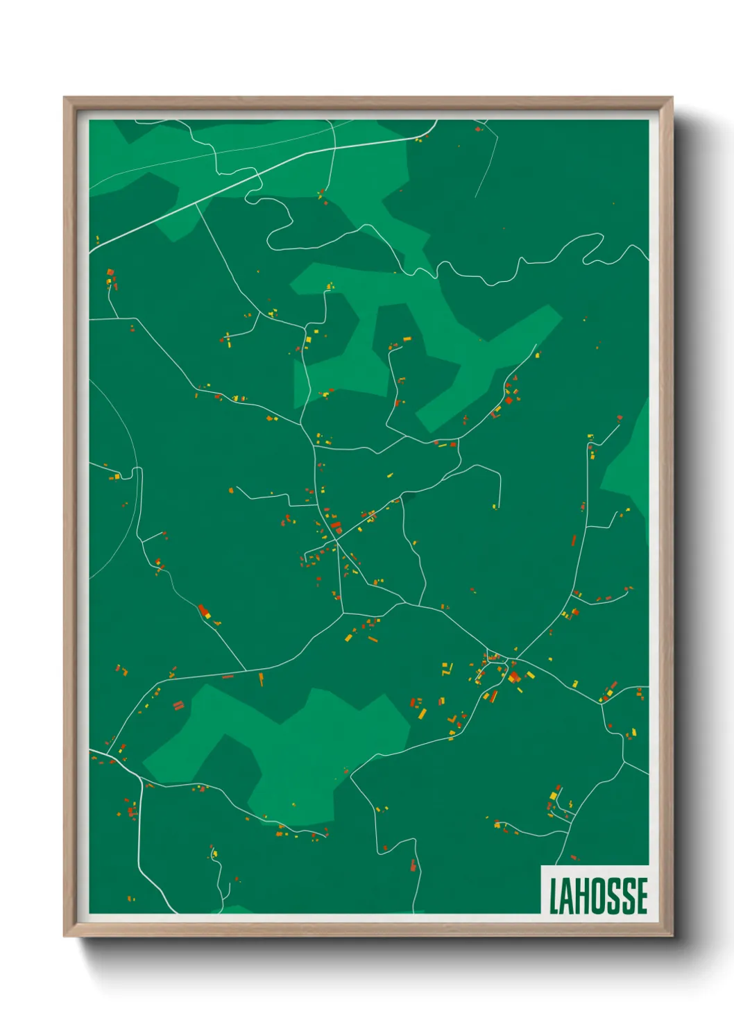 Une affiche de carte sur Lahosse