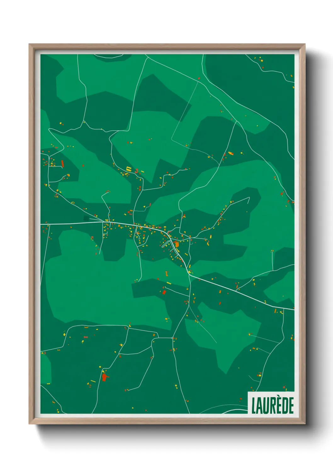 Une affiche de carte sur Laurède