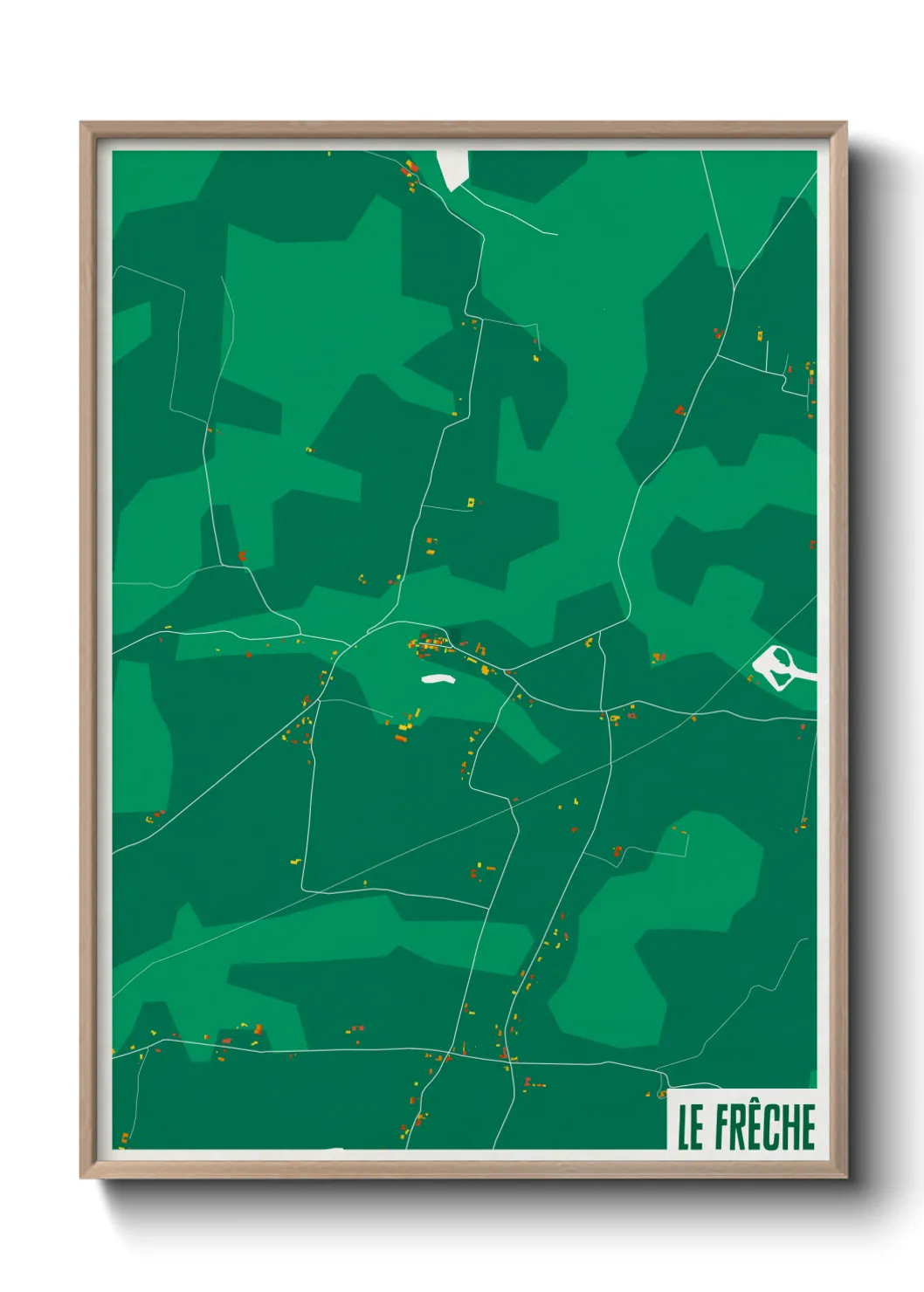 Une affiche de carte sur Le Frêche