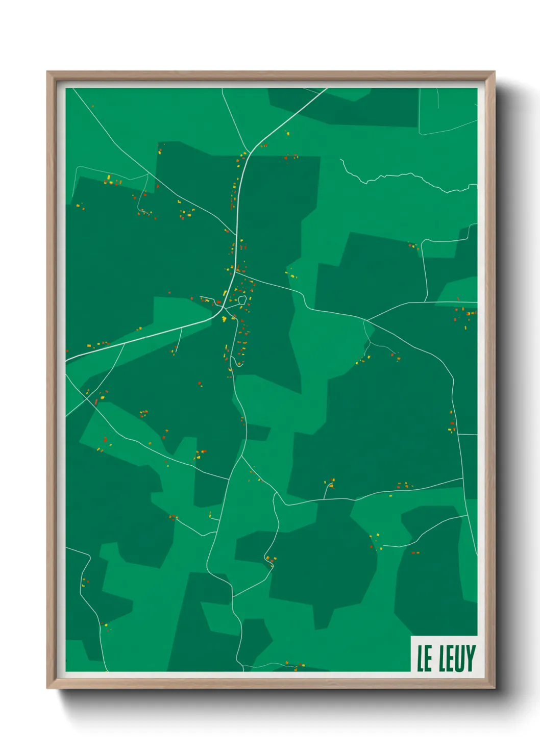Une affiche de carte sur Le Leuy