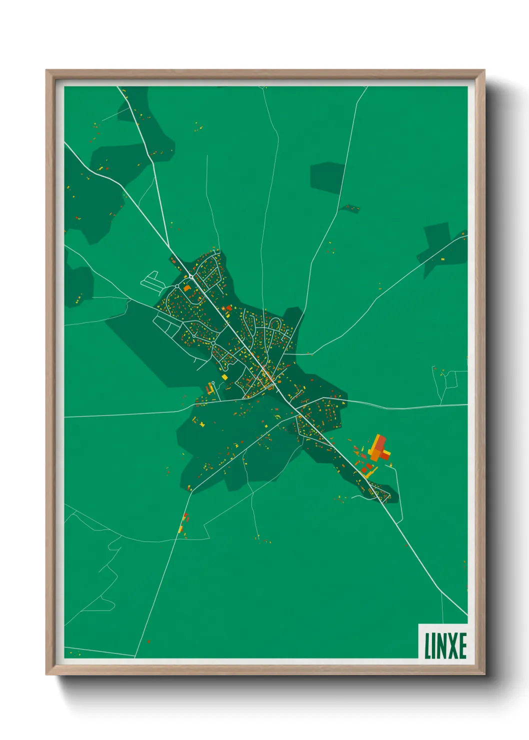 Une affiche de carte sur Linxe