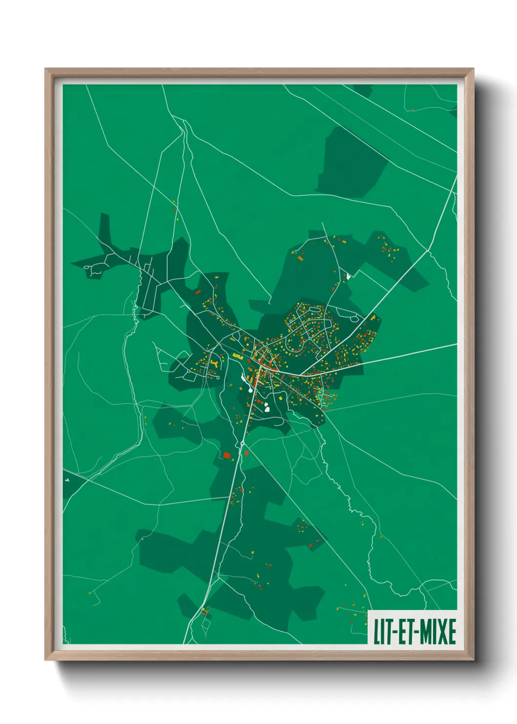 Une affiche de carte sur Lit-et-Mixe