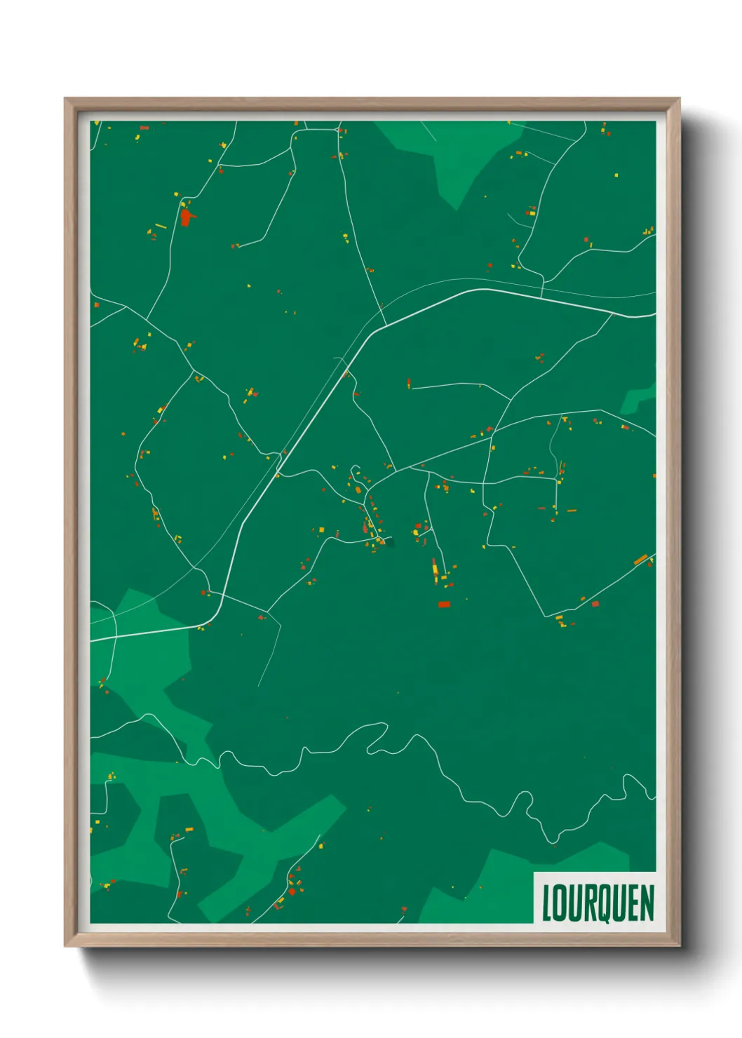 Une affiche de carte sur Lourquen