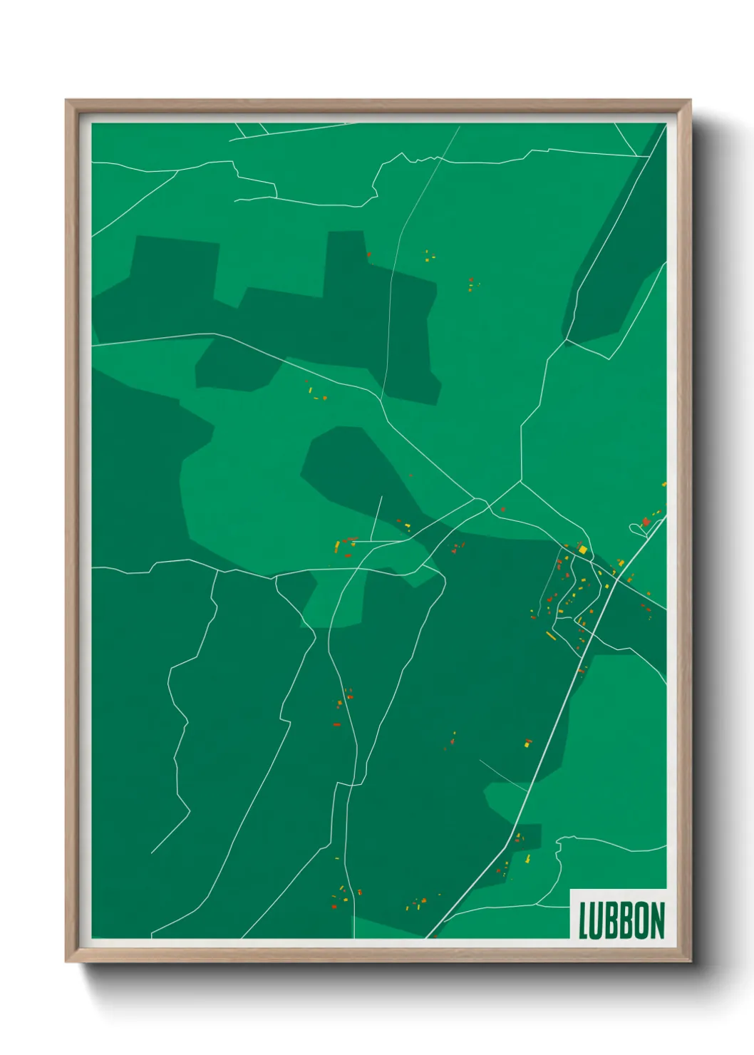 Une affiche de carte sur Lubbon