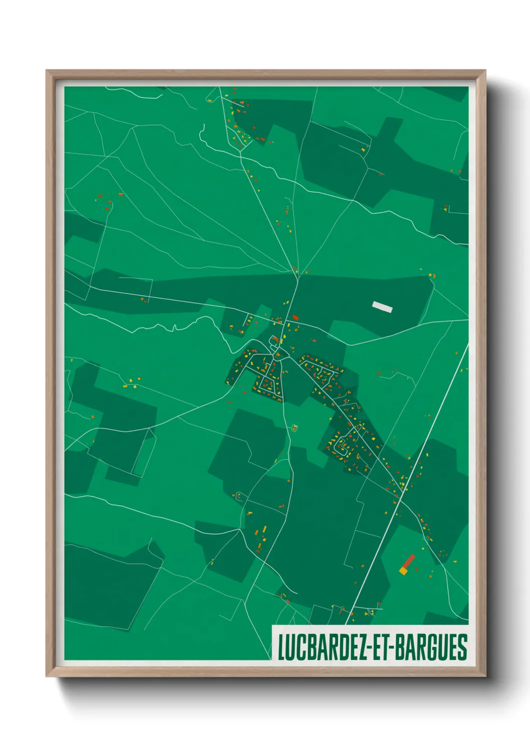 Une affiche de carte sur Lucbardez-et-Bargues