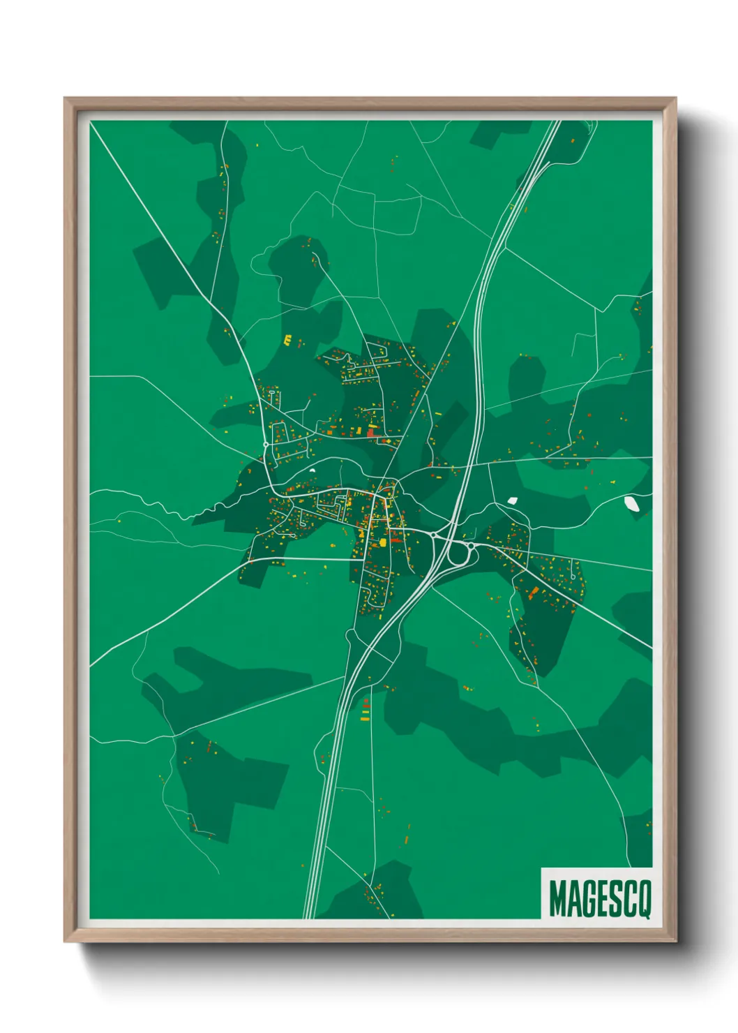 Une affiche de carte sur Magescq