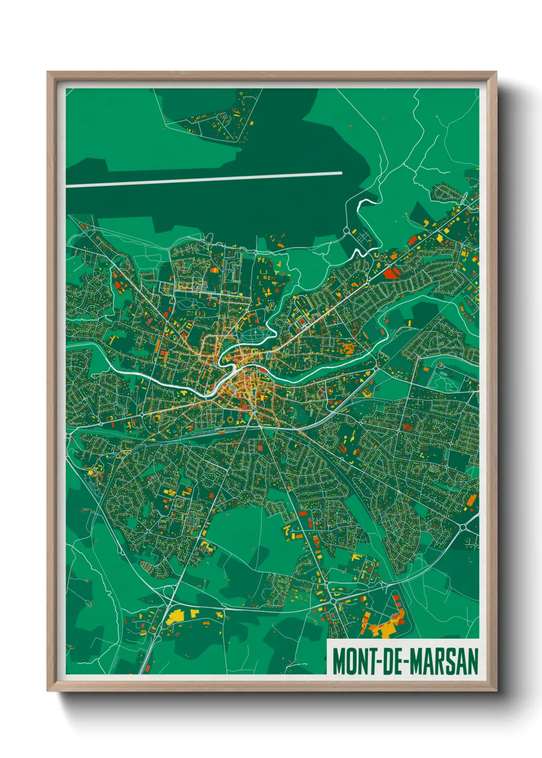 Une affiche de carte sur Mont-de-Marsan