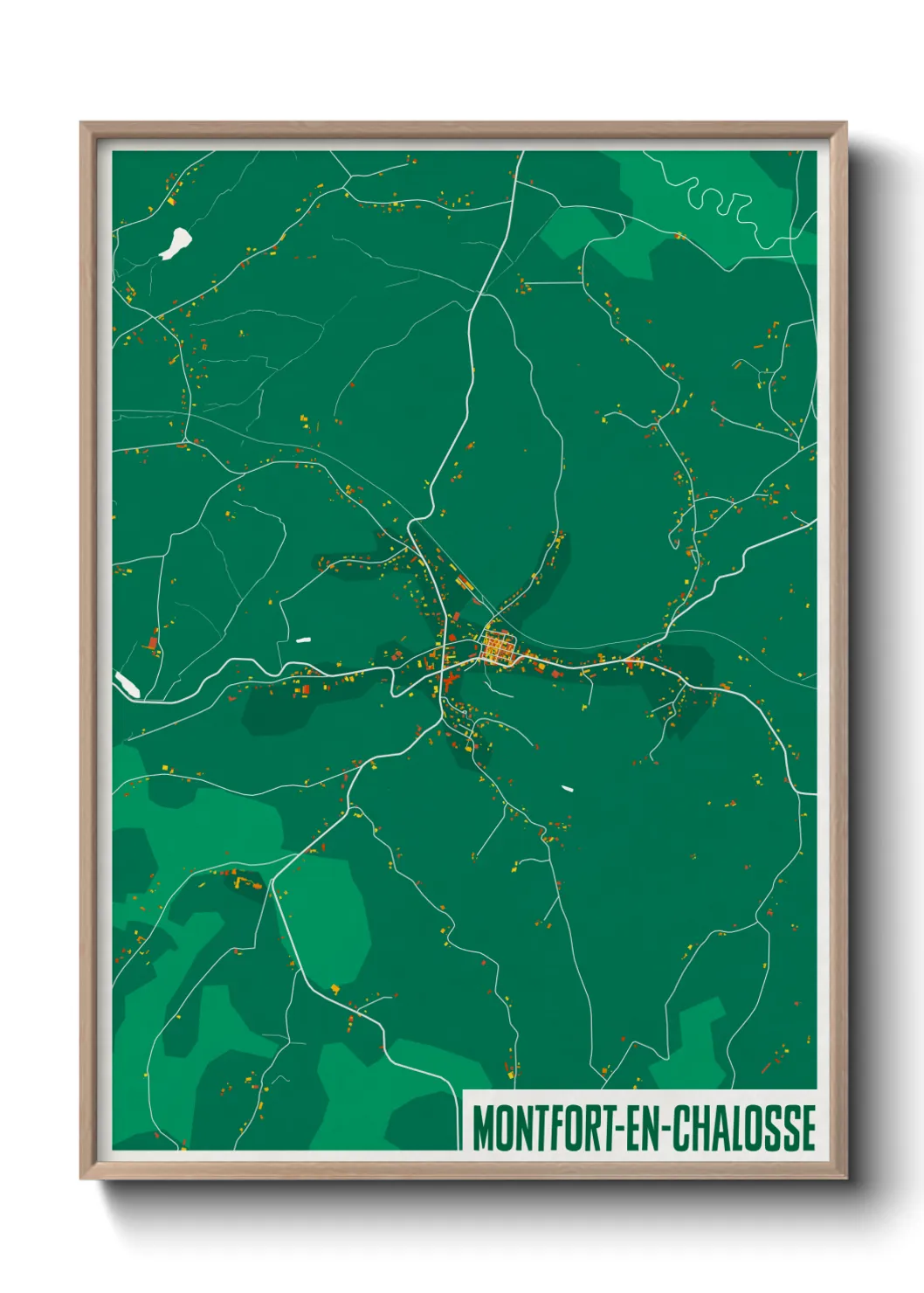 Une affiche de carte sur Montfort-en-Chalosse