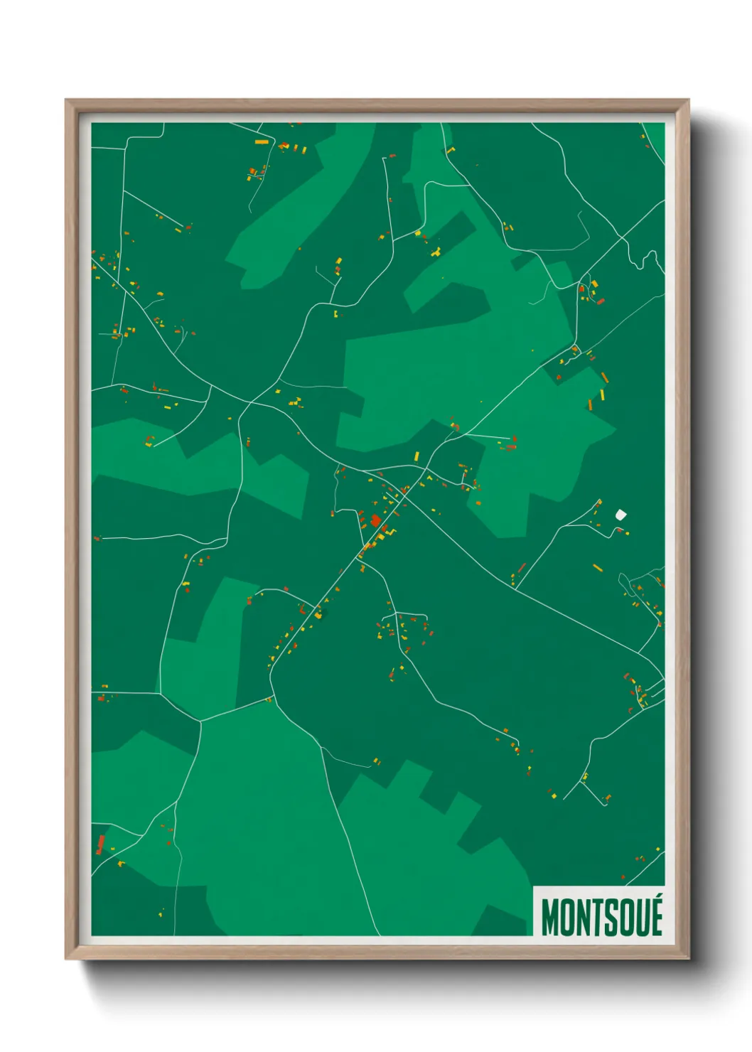 Une affiche de carte sur Montsoué
