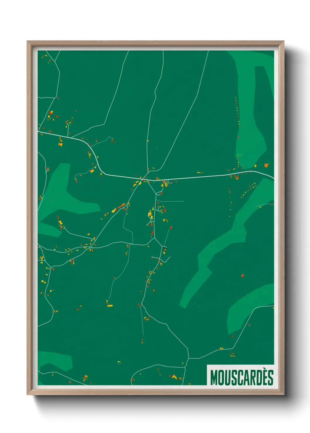 Une affiche de carte sur Mouscardès