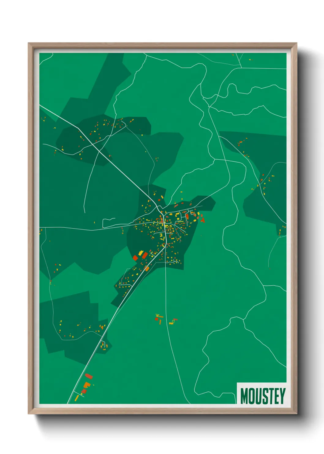 Une affiche de carte sur Moustey