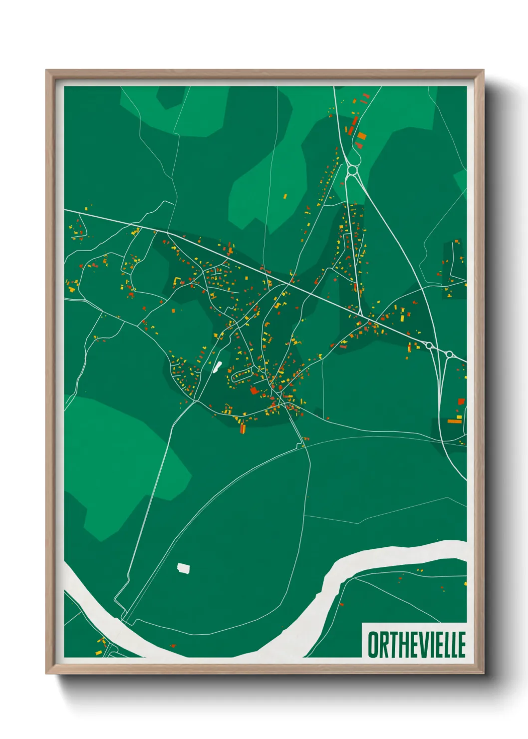 Une affiche de carte sur Orthevielle