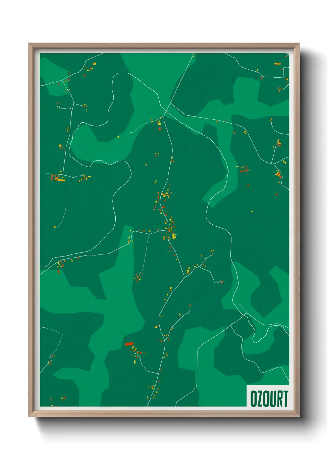Une affiche de carte sur Ozourt