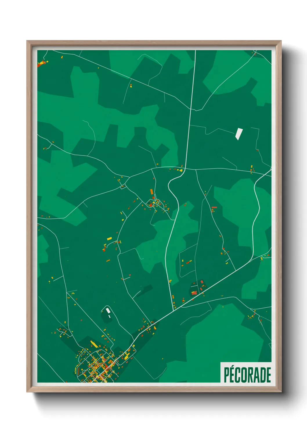 Une affiche de carte sur Pécorade
