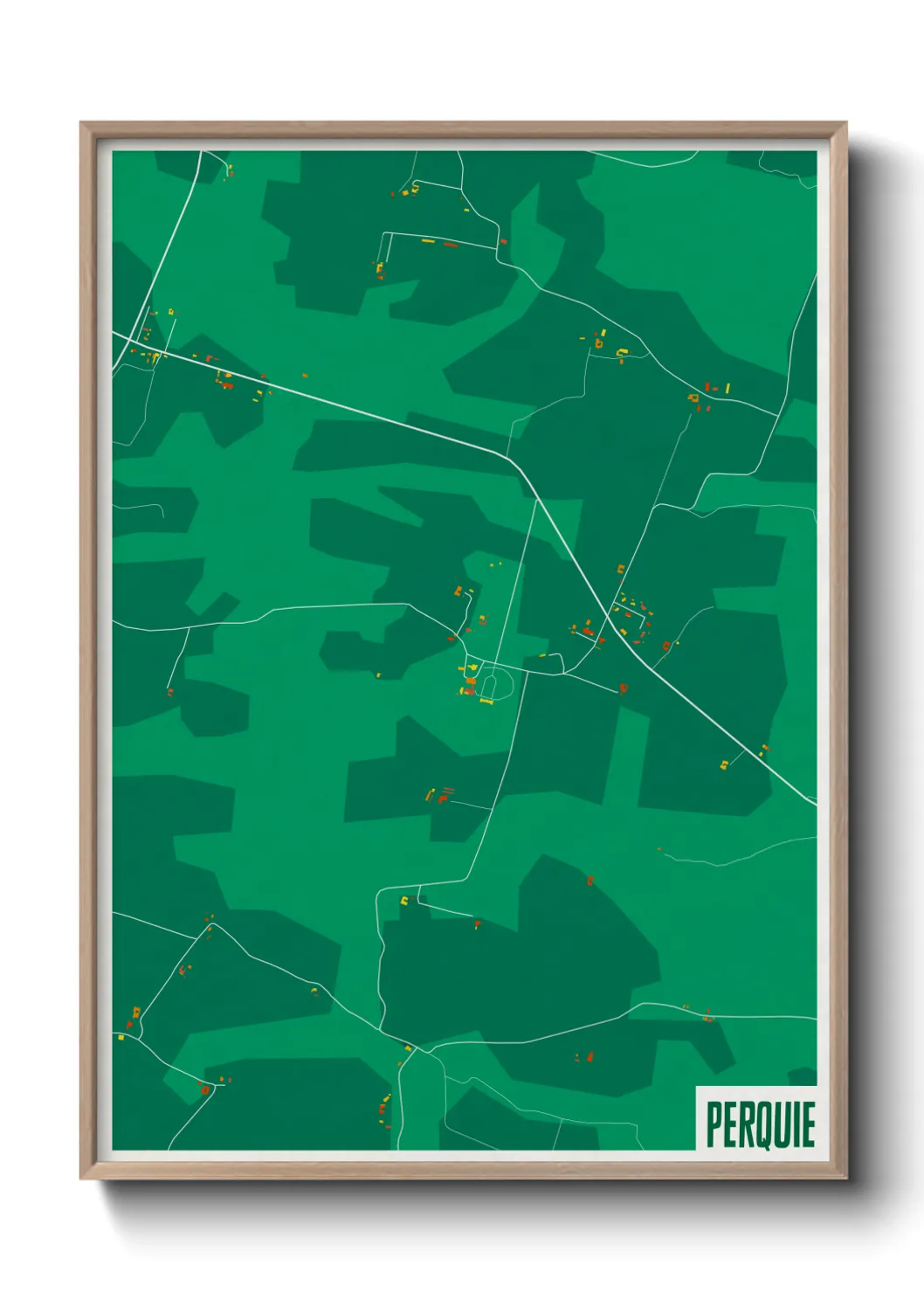 Une affiche de carte sur Perquie