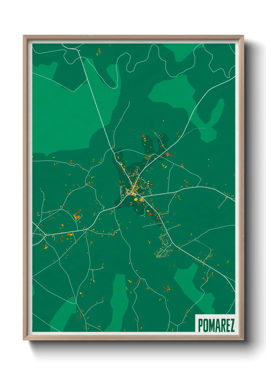 Une affiche de carte sur Pomarez