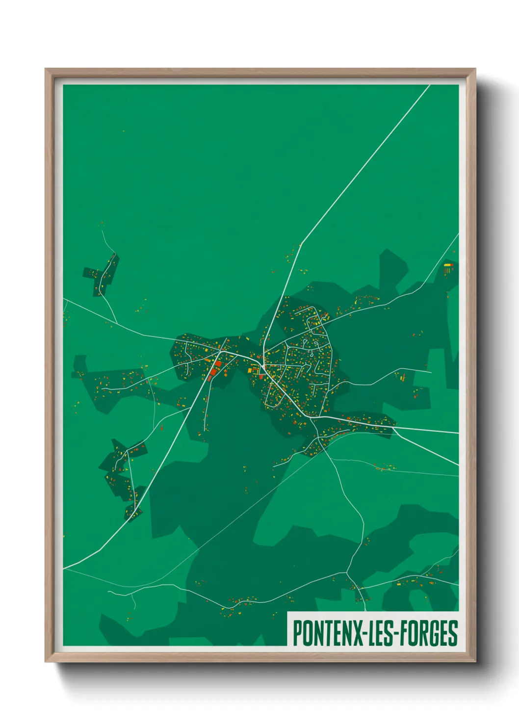Un poster cartePontenx-les-Forges
