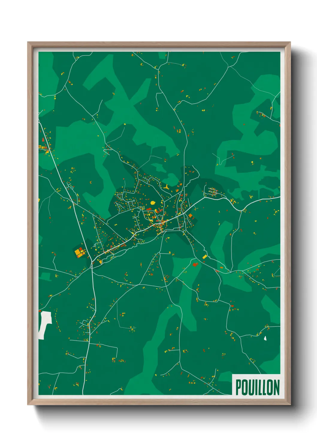 Une affiche de carte sur Pouillon