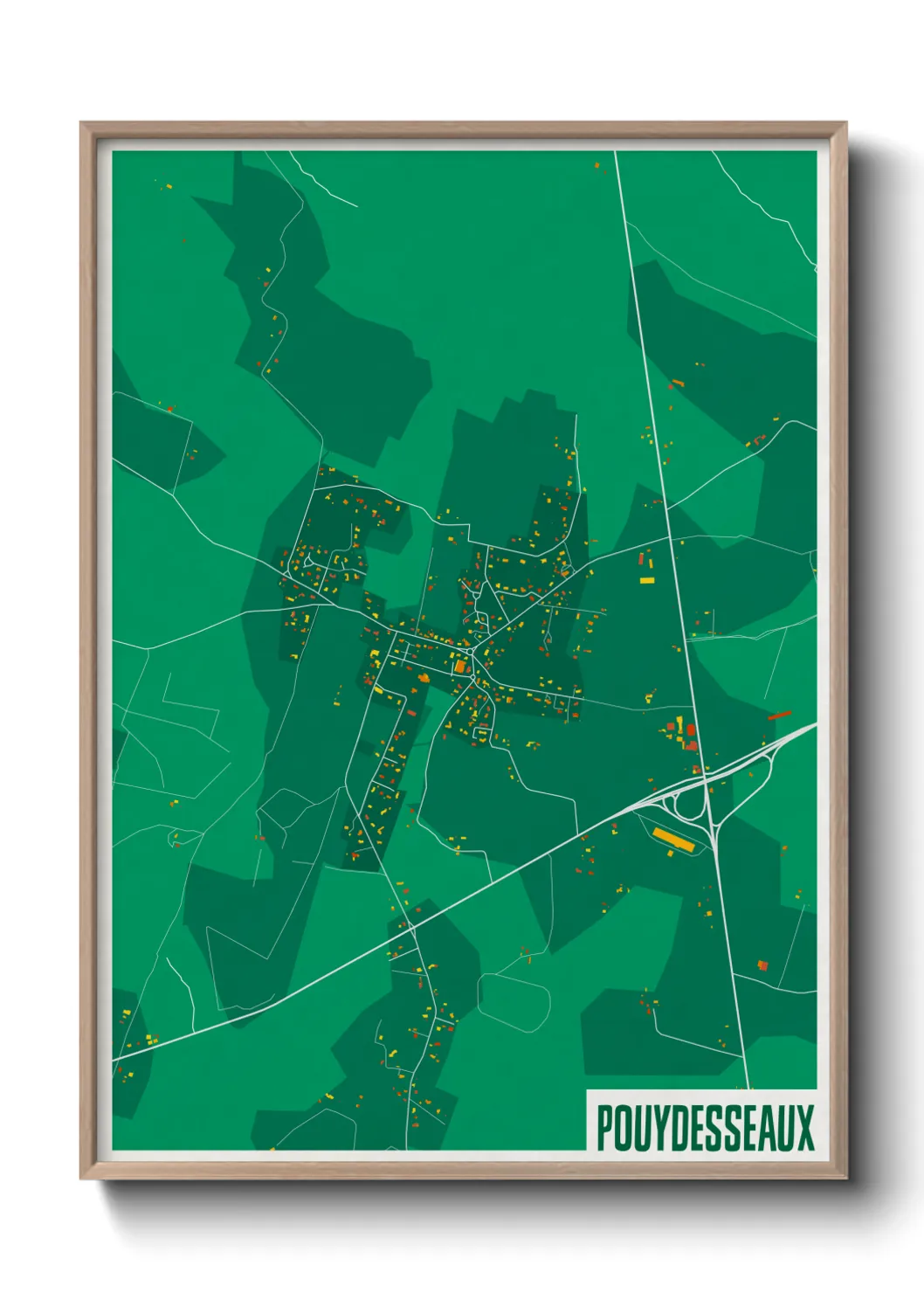Une affiche de carte sur Pouydesseaux