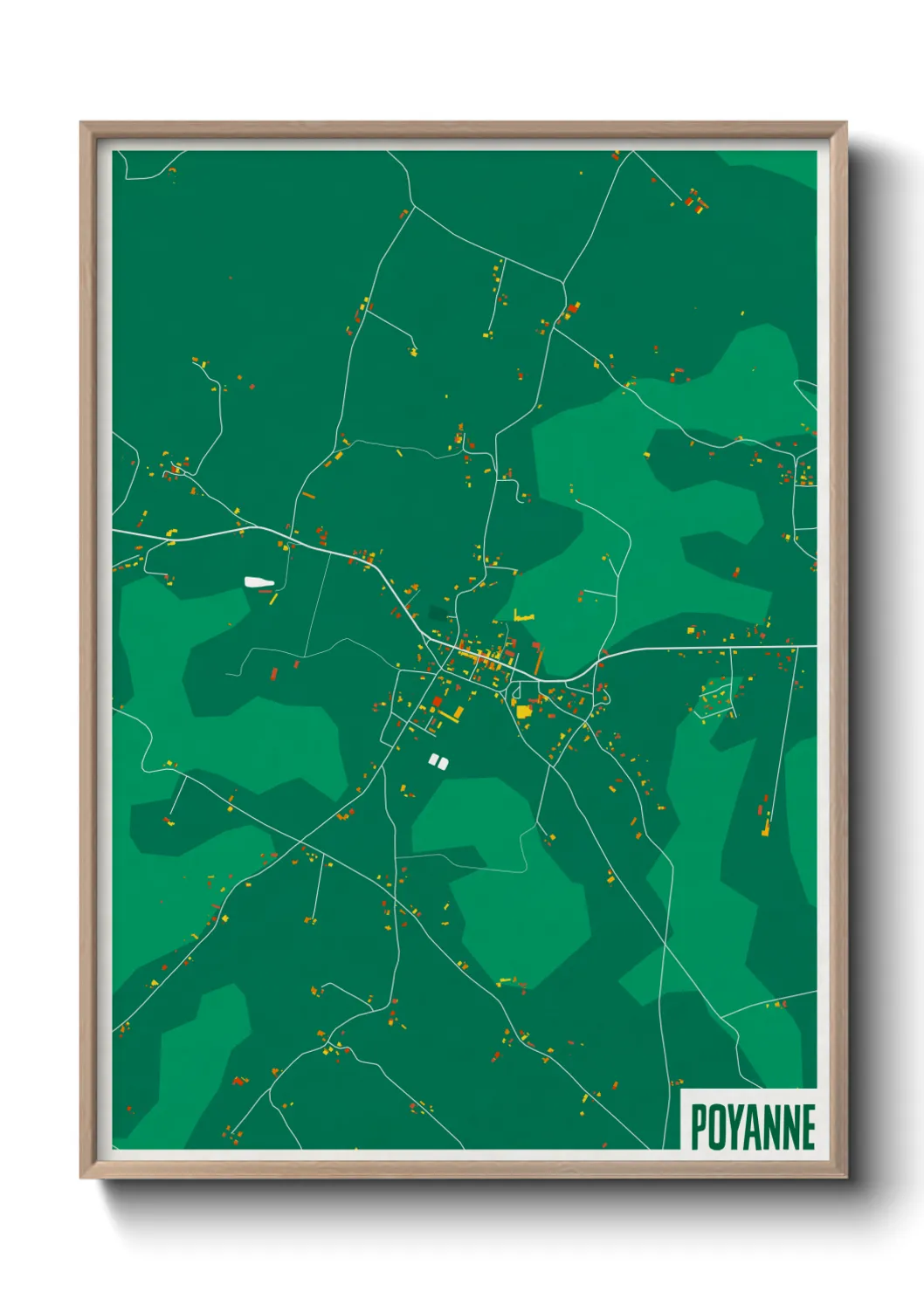Une affiche de carte sur Poyanne