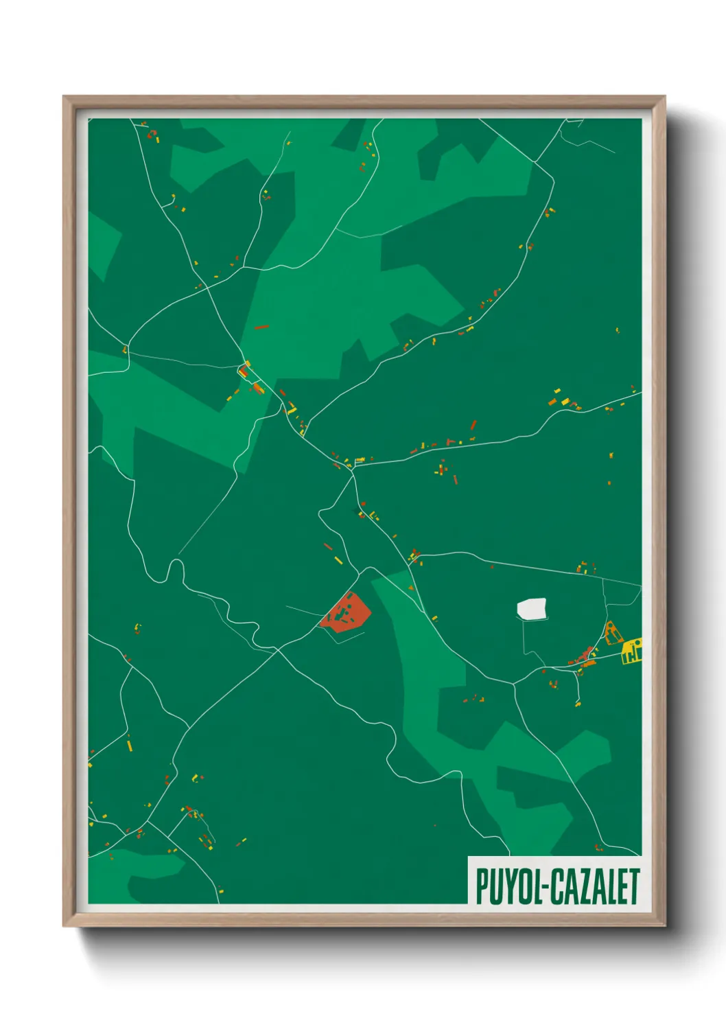 Une affiche de carte sur Puyol-Cazalet