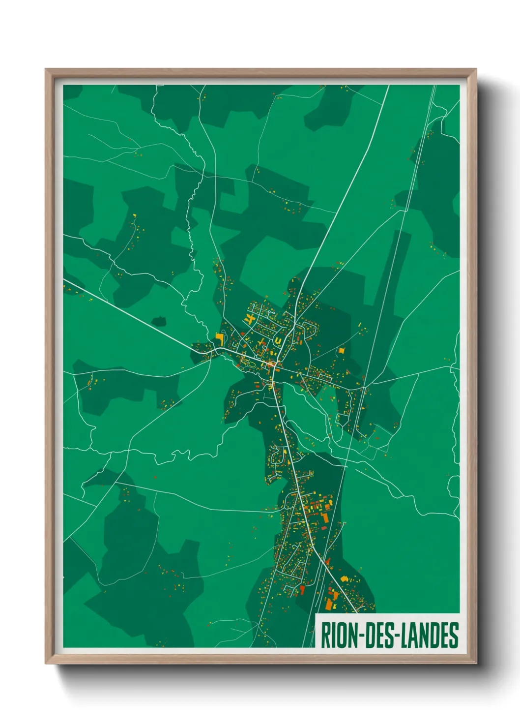 Une affiche de carte sur Rion-des-Landes