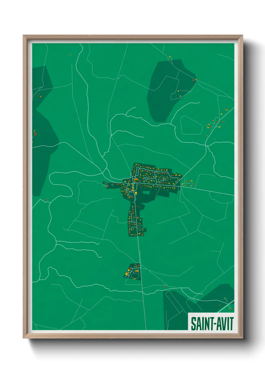 Une affiche de carte sur Saint-Avit