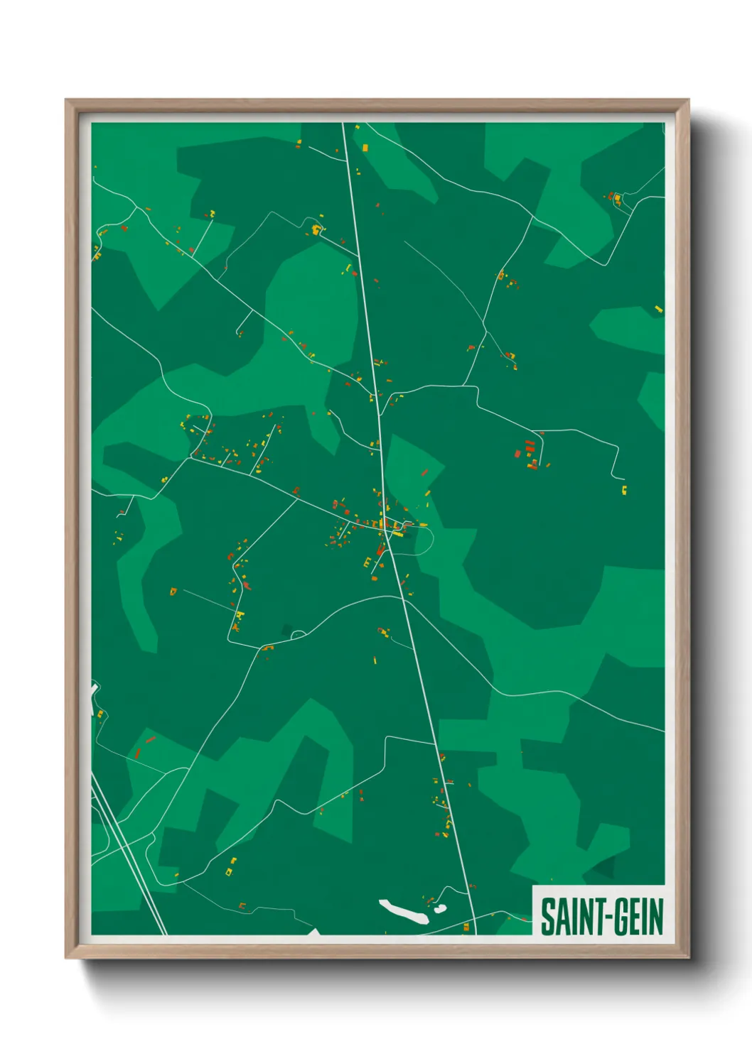 Une affiche de carte sur Saint-Gein