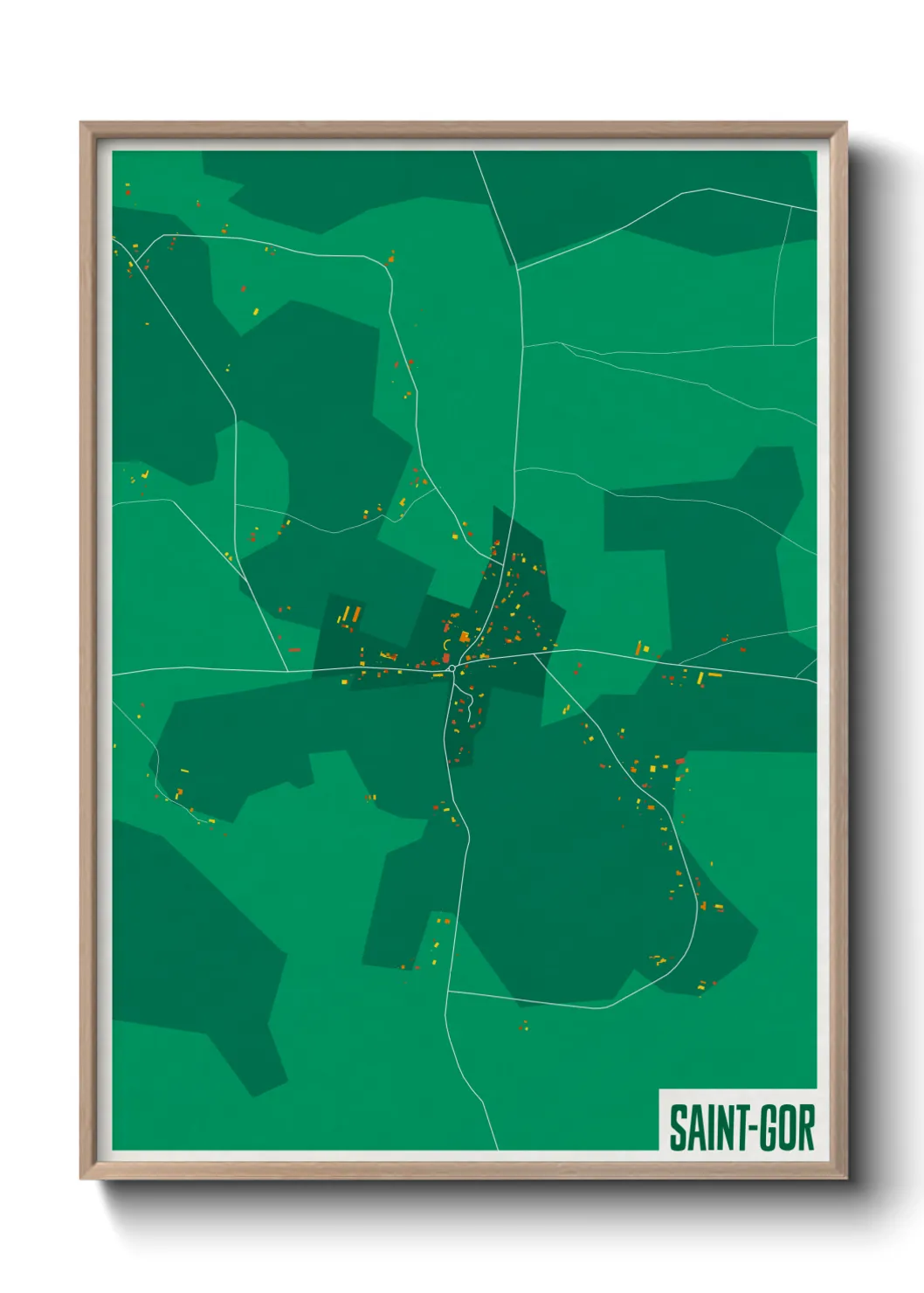 Une affiche de carte sur Saint-Gor